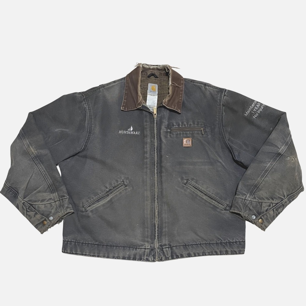 Vintage Carhartt Detroit‎ Jacket XL Y2K Work Wear J97 BLK Distressed Faded